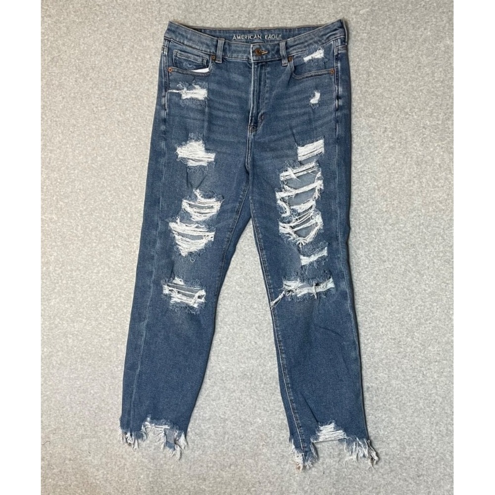 American Eagle Distressed‎ Jeans Womens 10 Regular Trashed Grunge Punk High Rise